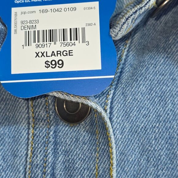 JCPenney x HARIBO Women's Denim Embroidered Lightweight Bear Shirt Jacket - Picture 9 of 10